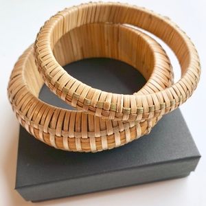 Set of 2 Woven Straw Bracelets